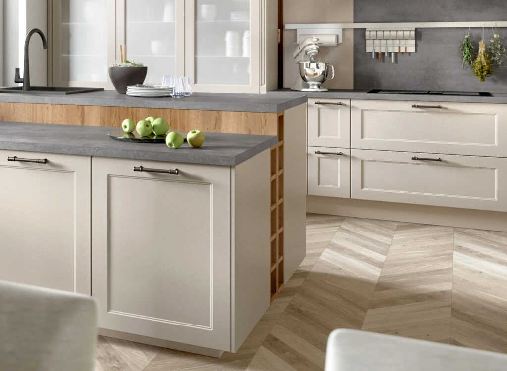 Grace kitchen with sophisticated color palette and elegant design